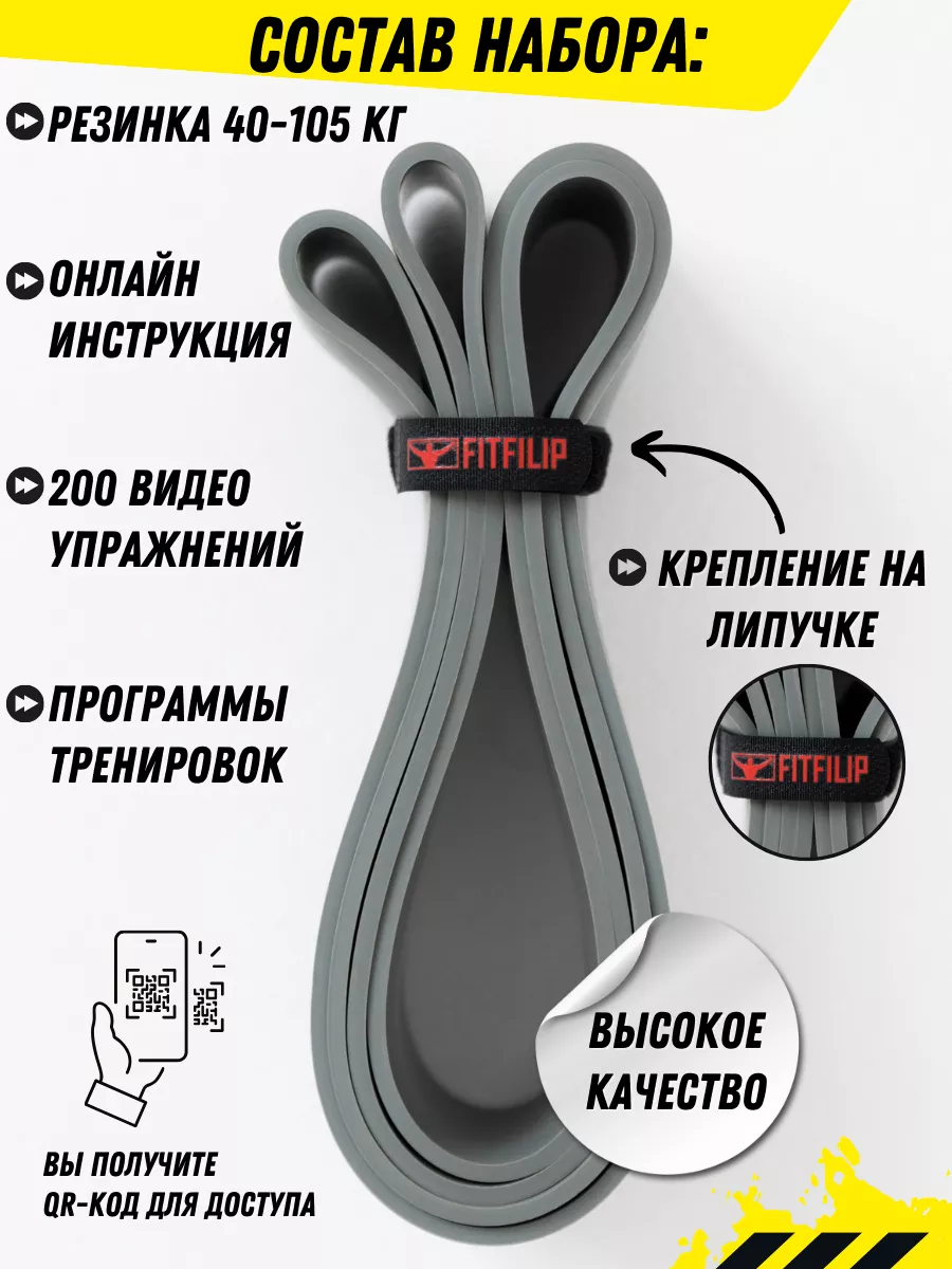 Фитнес резинка 40-105 кг жгут петли эспандер FITFILIP 137892384 купить за 1  952 ₽ в интернет-магазине Wildberries