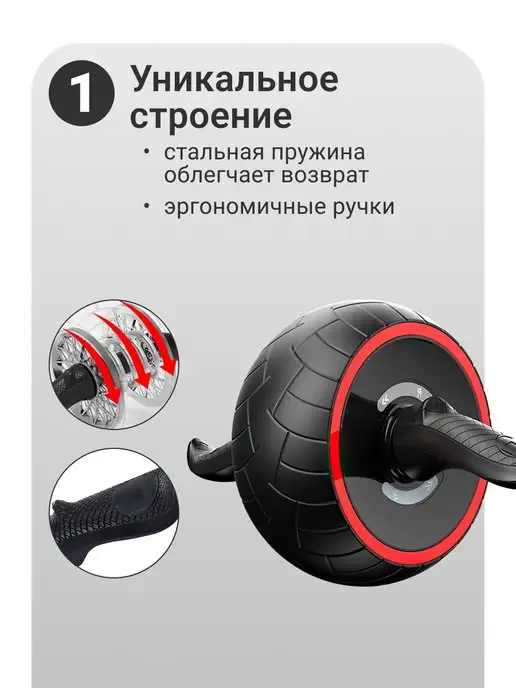 Nonstopika Спортивный тренажер ролик для пресса и спины, вариант, фото 2