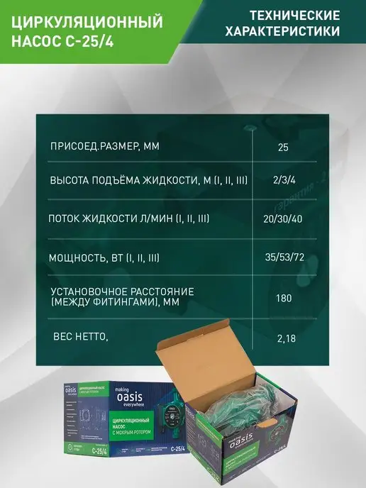 Making Oasis Everywhere Циркуляционный насос отопления C-25 4, вариант, фото 7
