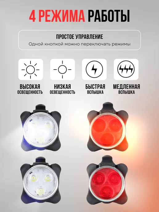Nonstopika Фонарь велосипедный аккумуляторный, черный, фото 3