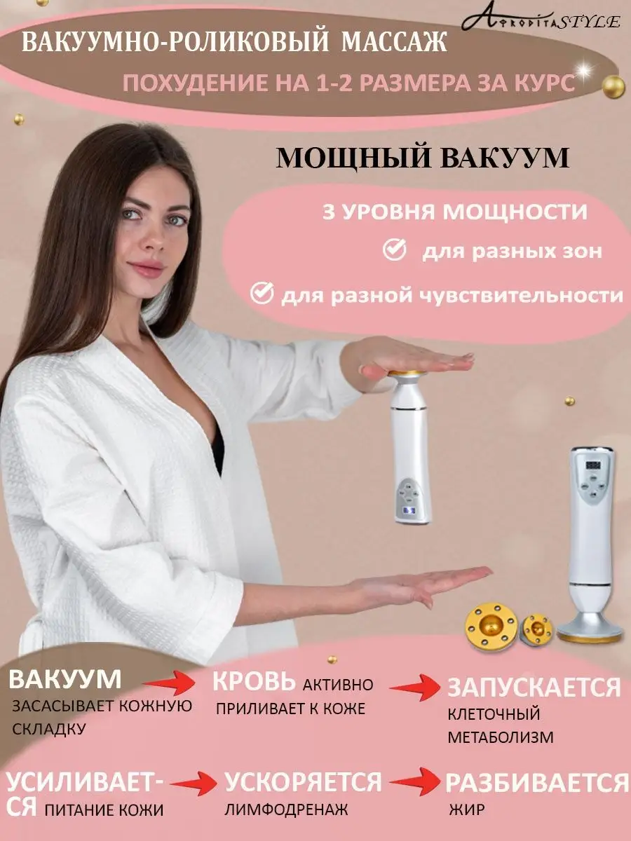 Вакуумный массажер для тела антицеллюлитный AFRODITA STYLE 137984908 купить  в интернет-магазине Wildberries