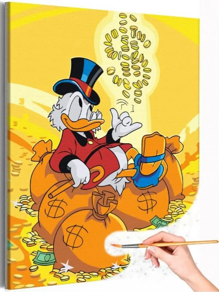 Скрудж Макдак с деньгами Scrooge McDuck Герои Дисней Disney Живопись по  номерам 138019915 купить за 459 ₽ в интернет-магазине Wildberries