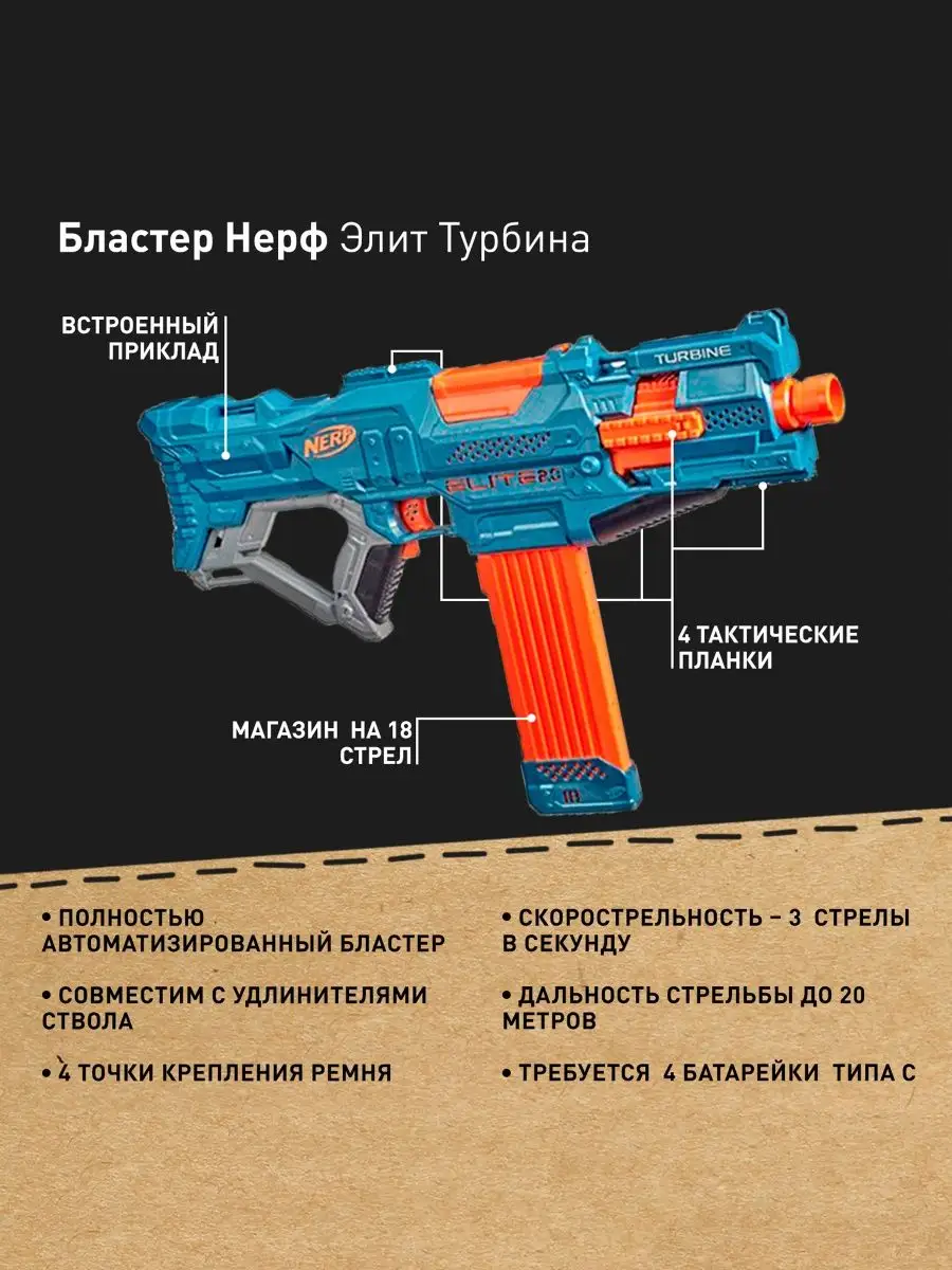 Бластер Нерф Элит 2.0 Турбина автомат игрушка для мальчика NERF 138026818  купить за 6 192 ₽ в интернет-магазине Wildberries