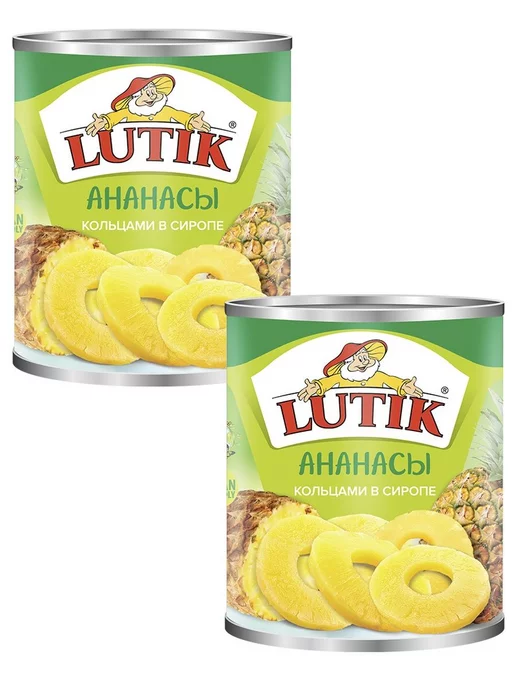 LUTIK Ананас ломтиками в сиропе 580мл. - 2 шт, 580 мл, 2 шт, фото 2