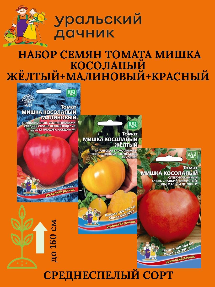 Томат мишка косолапый Уральский Дачник. Комплект 10 упаковок. Томат мишка косолапый.