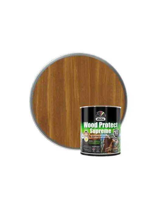dufa Пропитка для дерева Wood Protect Supreme цвет тик 0,75 л, 750 мл, фото 5