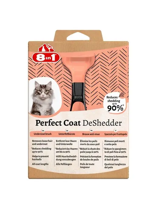 8IN1 Дешеддер Perfect Coat для кошек, размер S, розовый, фото 6