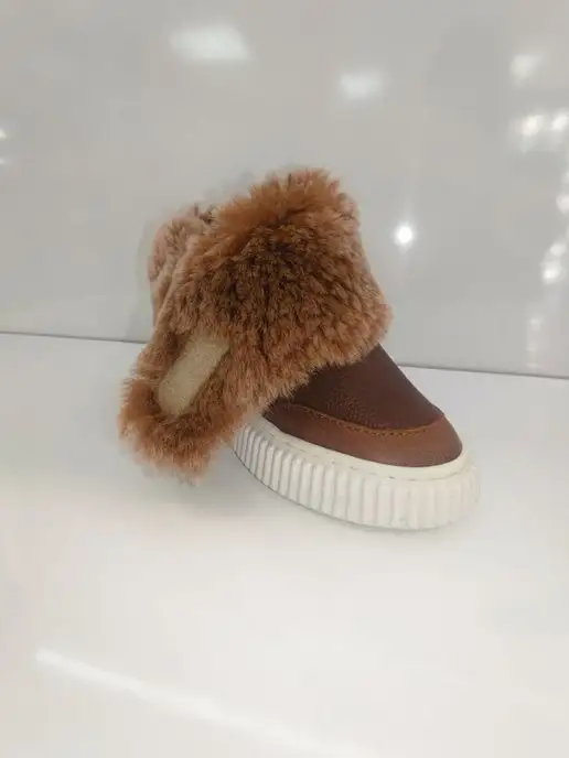 Moly Kids Натуральные угги для девочки, коричневый, фото 4