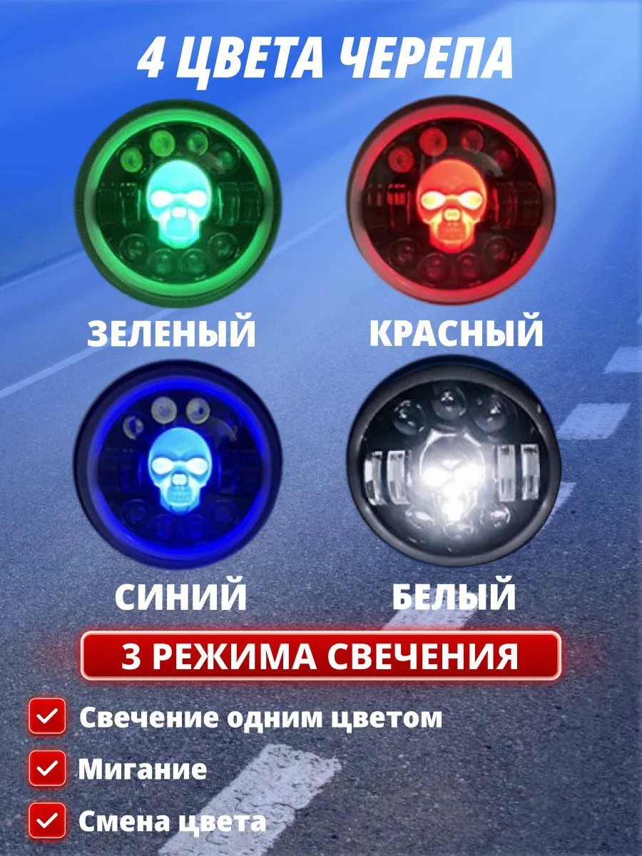 Светодиодная(LED) передняя круглая фара 