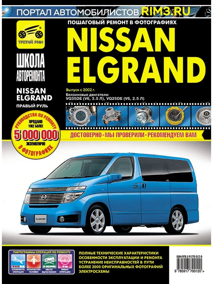 Книга по ремонту и эксплуатации автомобиля Nissan Elgrand Третий Рим  138090214 купить за 3 166 ₽ в интернет-магазине Wildberries