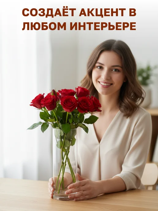GT Ваза для цветов стеклянная 26,5 см, белый, фото 2