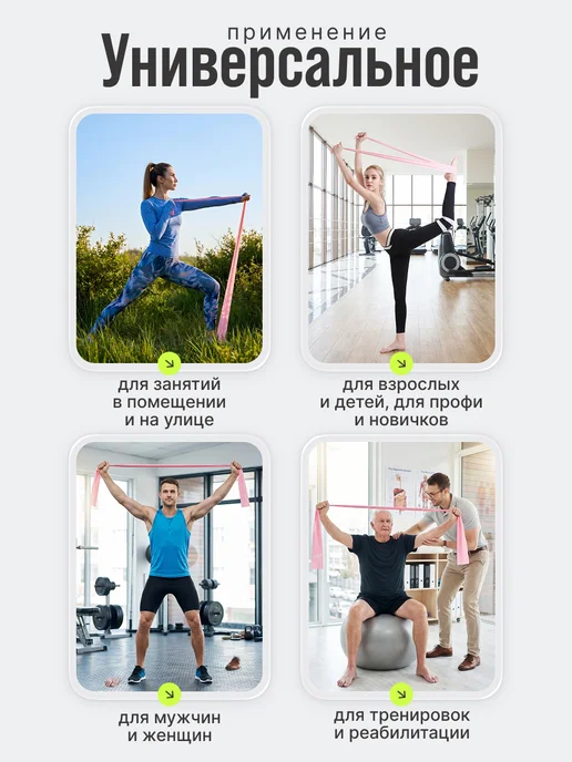 JuleFit Эспандер ленточный для йоги и растяжки, эластичная лента 200, фиолетовый, фото 6