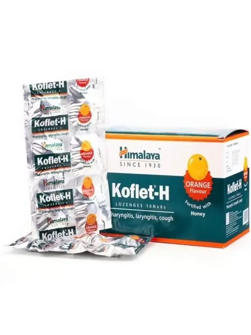 Himalaya Herbals Леденцы Кофлет-Х Апельсин от кашля Антисептик 60 шт, 60 шт