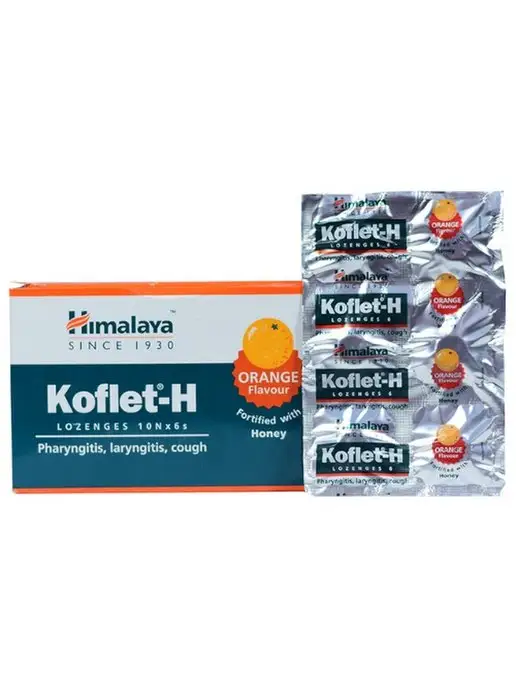Himalaya Herbals Леденцы Кофлет-Х Апельсин от кашля Антисептик 60 шт, 60 шт, фото 2