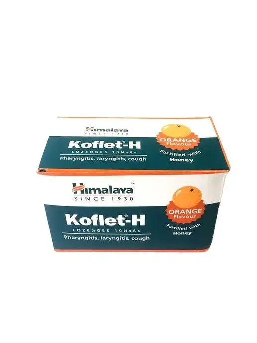Himalaya Herbals Леденцы Кофлет-Х Апельсин от кашля Антисептик 60 шт, 60 шт, фото 3