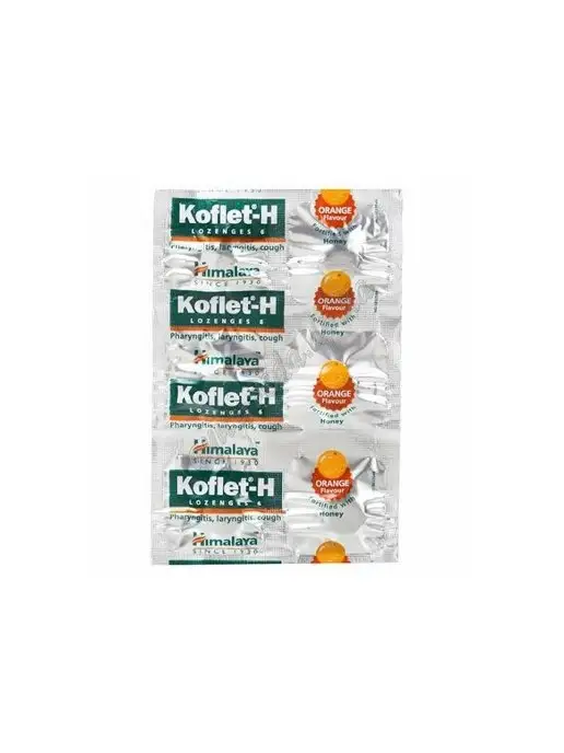 Himalaya Herbals Леденцы Кофлет-Х Апельсин от кашля Антисептик 60 шт, 60 шт, фото 4