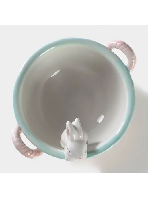 Доляна Конфетница Зайка, 800 мл, 19,5х16,5х12,5, цвет розовый, 19.5x16.5x12.5, 800 мл, фото 3