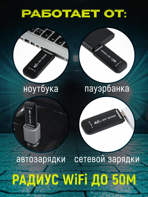Роутеры-Модемы USB Модем 4G WiFi роутер для ноутбука, 4 г, фото 3