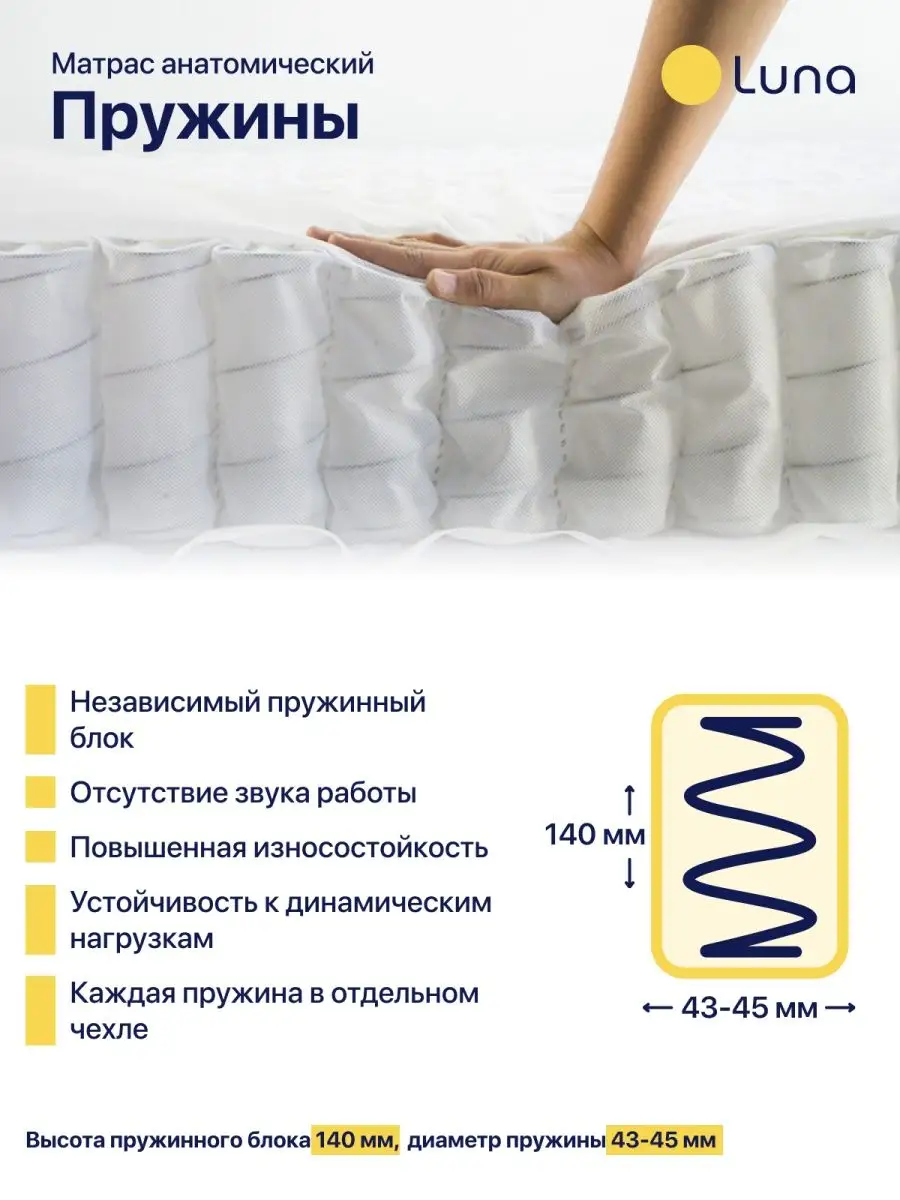 Пружинный матрас Luna Home Balance 160х200 см Luna Inc 138138609 купить за  12 856 ₽ в интернет-магазине Wildberries