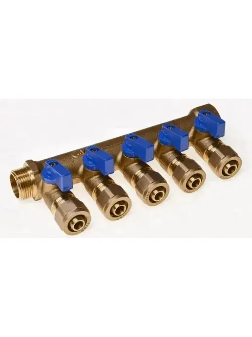 TIM Коллектор 3 4"-5 выхода 1 2"-16цанга 200-3 4(5), красный, фото 6
