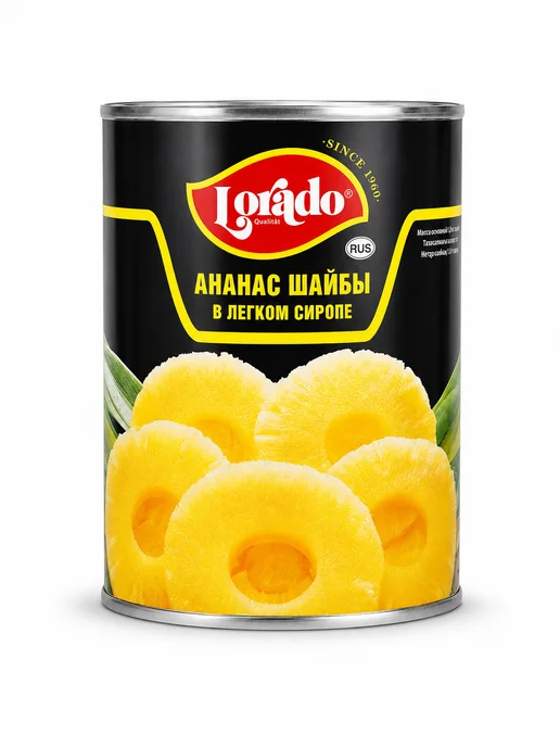 lorado Ананас шайбы в легком сиропе, Лорадо, 580 мл, 850 мл, фото 3