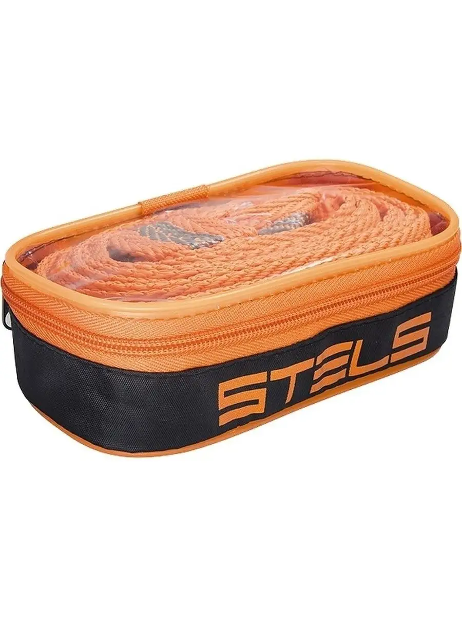 Буксировочный трос STELS,12тонн,2петли,сумка на молнии 54384