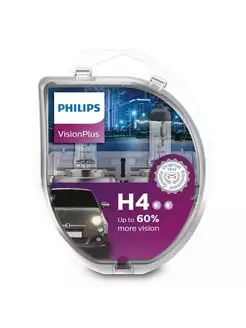 Галогенная лампа H4 VisionPlus 2шт 12342VPS2 Philips 138249779 купить за 988 ₽ в интернет-магазине Wildberries