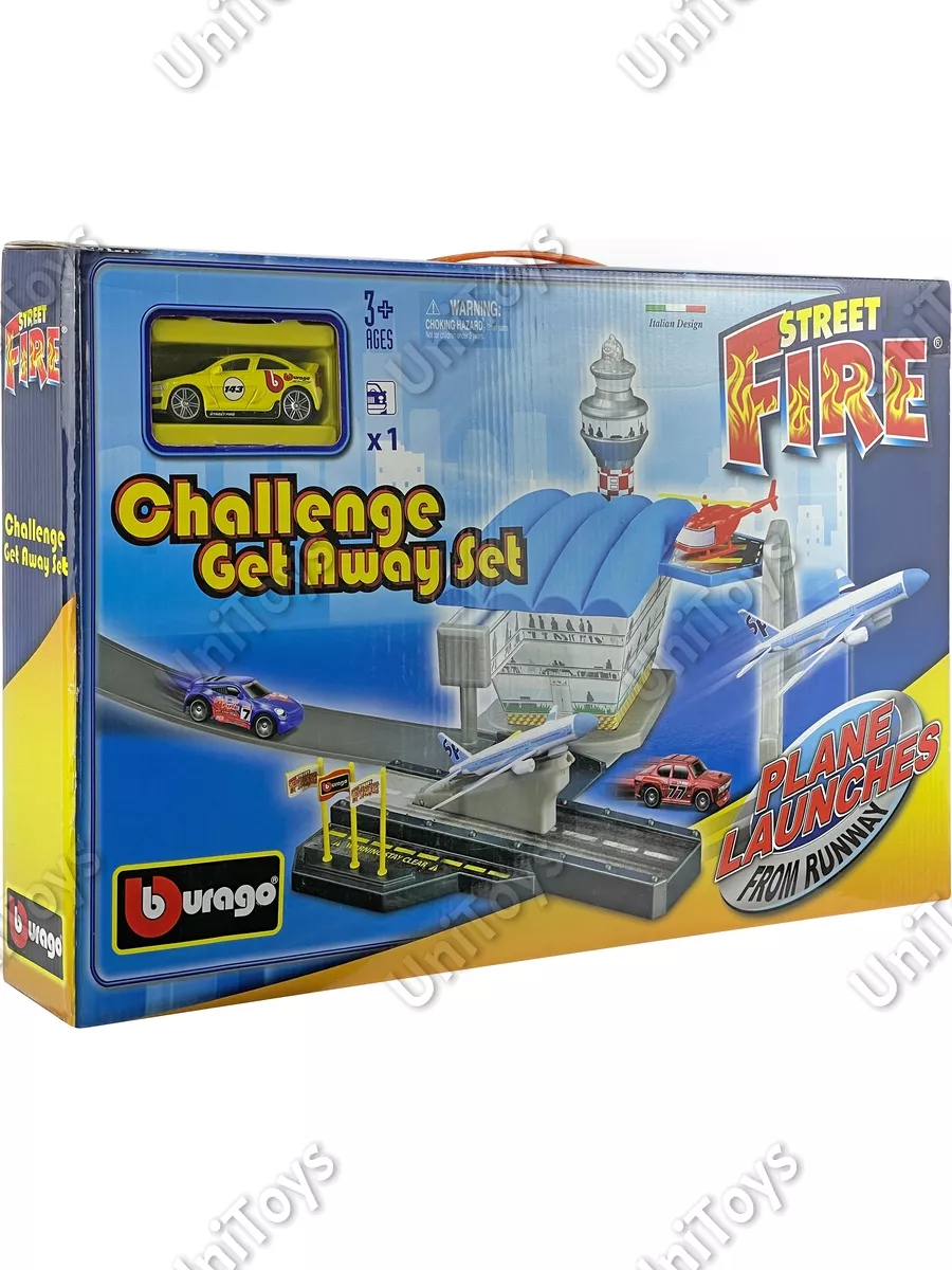 Игровой набор Street Fire Трек с вертолетной площадкой Bburago 138267597  купить за 930 ₽ в интернет-магазине Wildberries