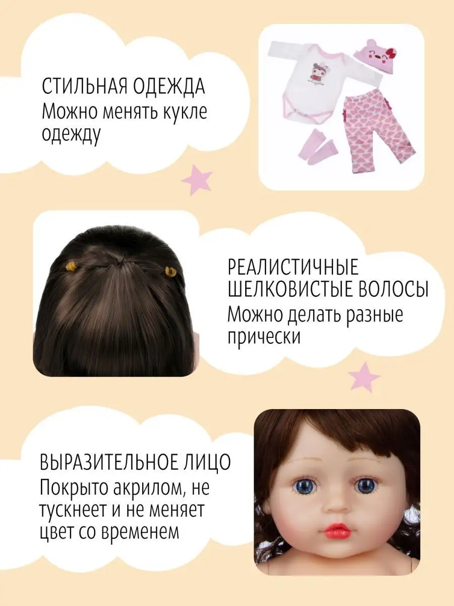 Кукла Детская Большая Набор с одеждой и аксессуарами Reborn QA Baby  138428711 купить в интернет-магазине Wildberries