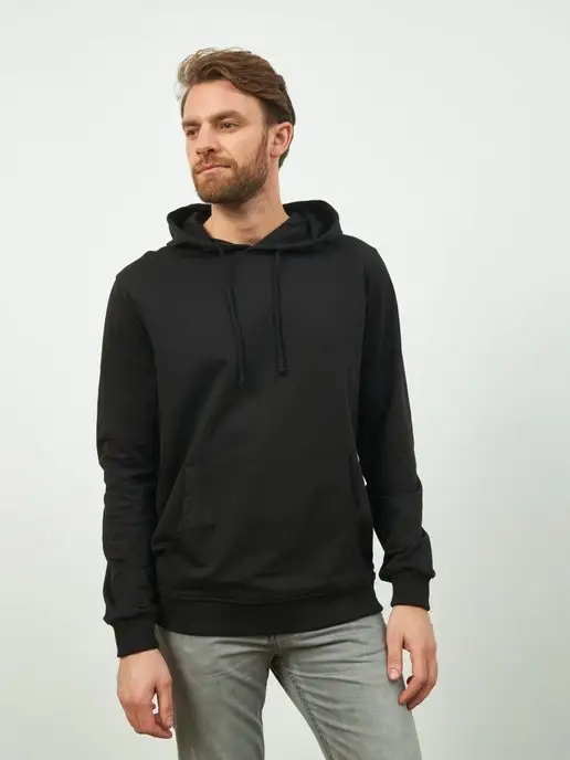 Cotton Wear Худи оверсайз с капюшоном, черный, фото 3