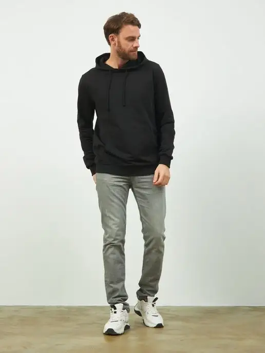 Cotton Wear Худи оверсайз с капюшоном, черный, фото 7