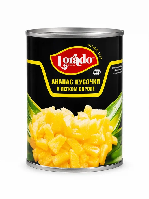 lorado Ананас кусочки ЛОРАДО 3100мл, 850 мл, фото 3