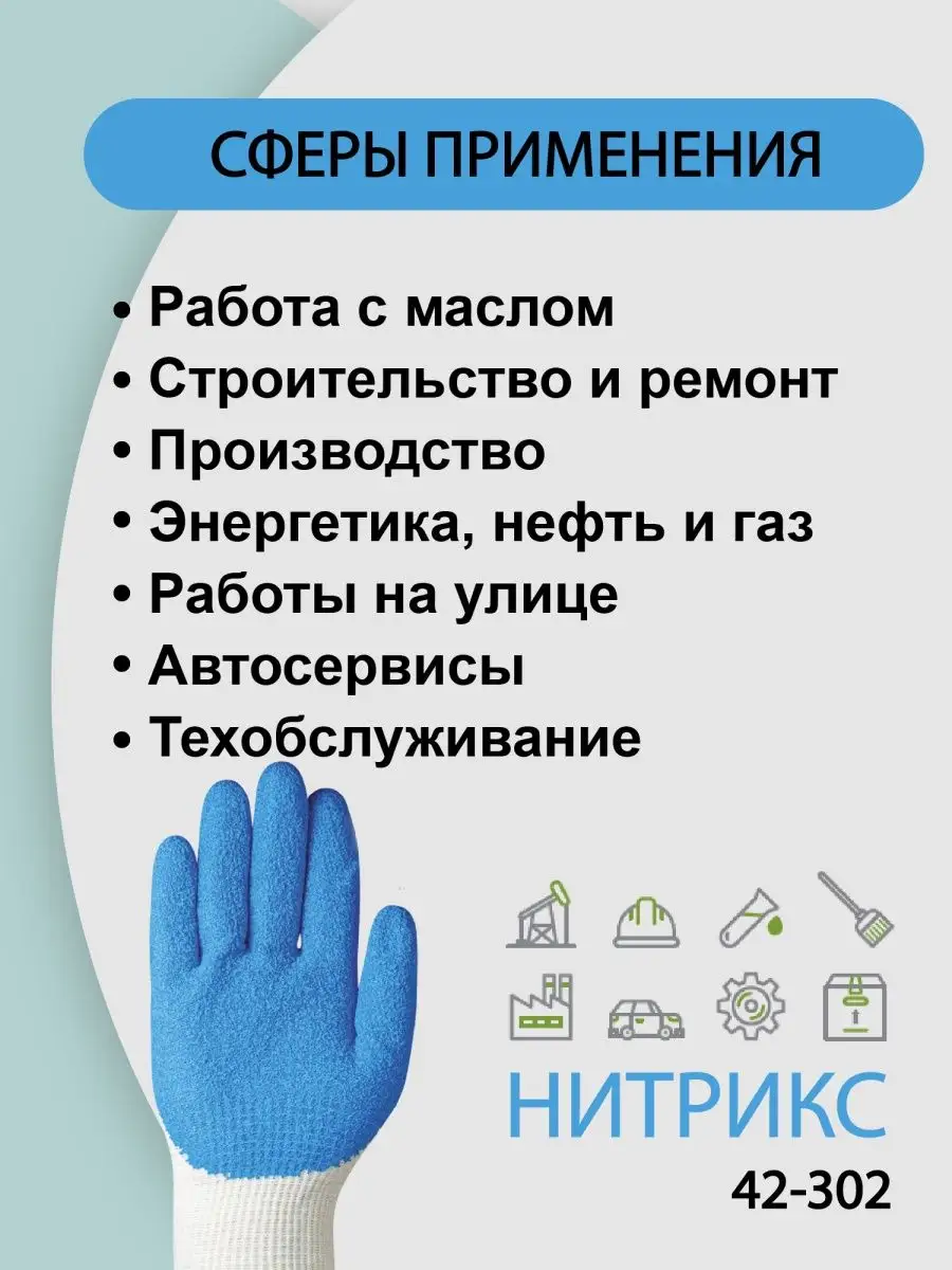 Перчатки рабочие хб нитрил защитные НИТРИКС 42-302 АЛЕКС ПРОФИ 138576627  купить в интернет-магазине Wildberries