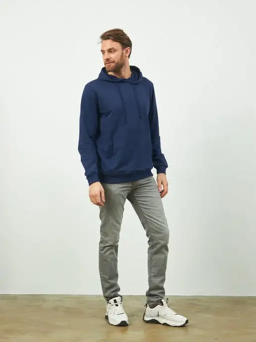 Cotton Wear Худи оверсайз с капюшоном, синий, фото 7