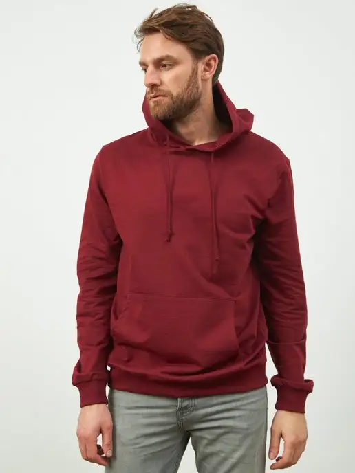 Cotton Wear Худи оверсайз с капюшоном, красный, фото 3