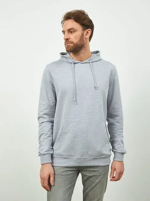 Cotton Wear Худи оверсайз с капюшоном, серый, фото 3