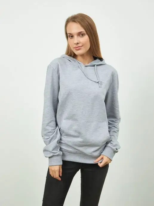 Cotton Wear Худи оверсайз с капюшоном, серый, фото 5