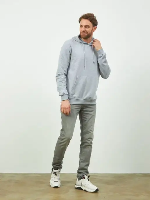 Cotton Wear Худи оверсайз с капюшоном, серый, фото 7