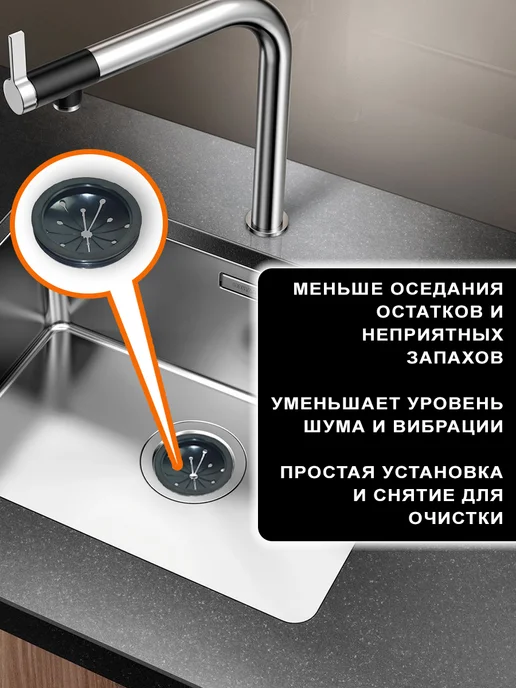 Rsimente Брызгозагородитель измельчителя пищевых отходов 79 мм, 1 л, в упаковке 50 г, фото 7