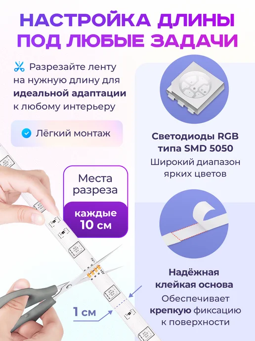 OLMILIGHT Светодиодная лента USB подсветка RGB с пультом 3 метра, 4 м, фото 7
