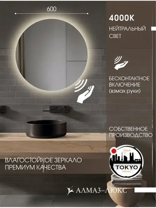 Светильник подсветка для зеркала ванной или туалетного столика с USB