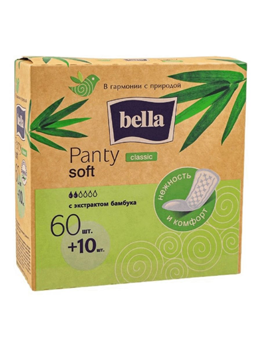 Новые ежедневные. Ежедневные прокладки "panty Soft", Bella, 60+10 шт. Прокладки Bella panty Soft 60 шт.