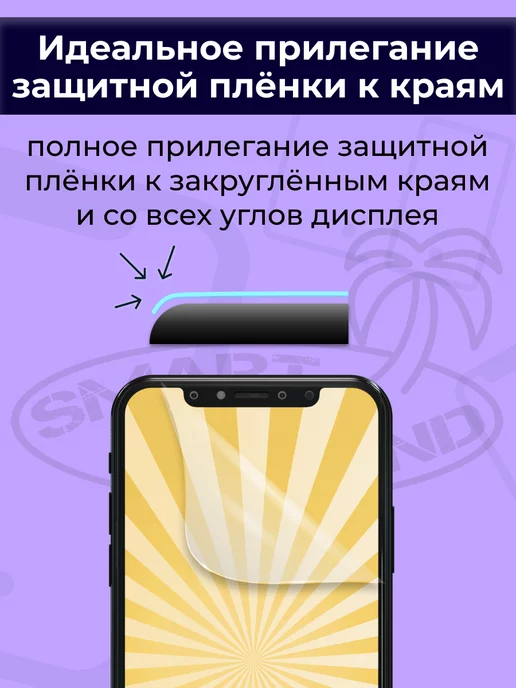 SMART iSLAND Гидрогелевая защитная плёнка для Redmi 10 2022, черный, фото 8