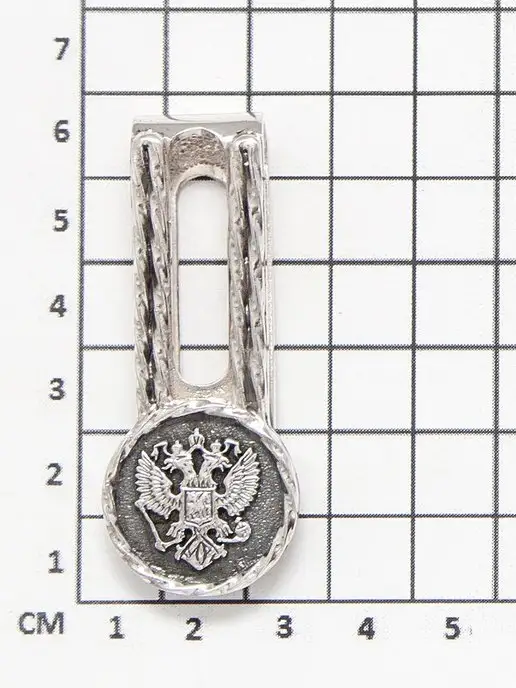 АСТРА 925 Зажим для денег Герб России серебро 925, серебристый, фото 3