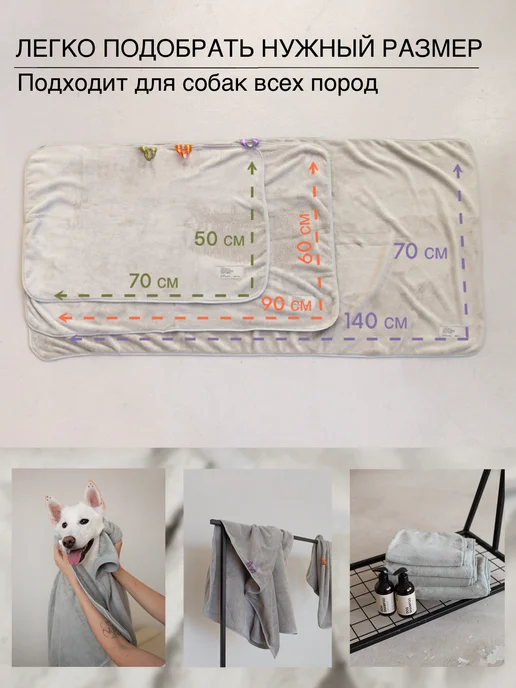 SAVVE Полотенце для собак из микрофибры супервпитывающее, вариант, фото 7