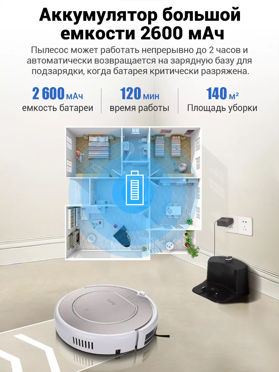 Робот пылесос ILIFE V55 Pro с влажной и сухой уборкой дома iLife 138749369  купить за 9 536 ₽ в интернет-магазине Wildberries