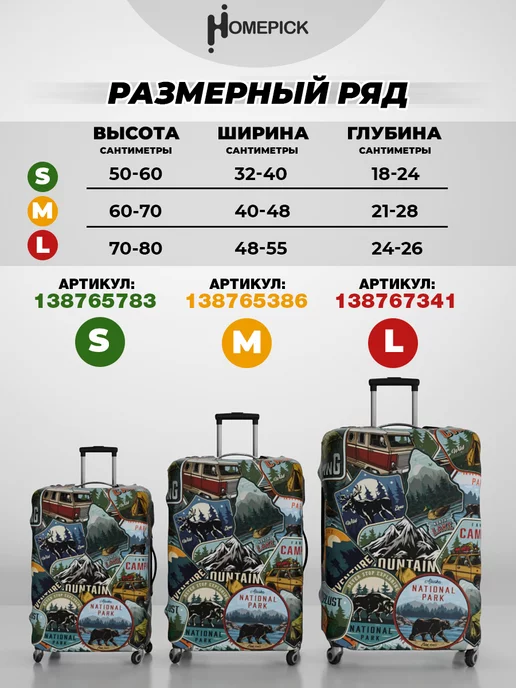 Homepick Чехол на чемодан маленький S плотный защитный ручная кладь, синий, фото 6
