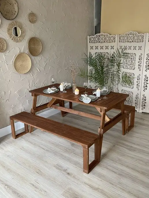 Garden story Скамья садовая из массива сосны, коричневый