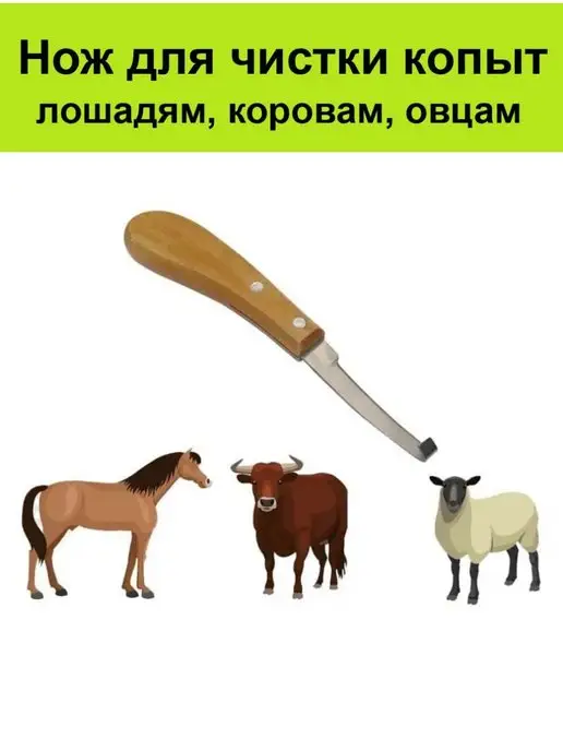 Ножи для чистки копыт животным Нож для чистки, обработки копыт у лошадей, коров, коз - 2 шт, вариант
