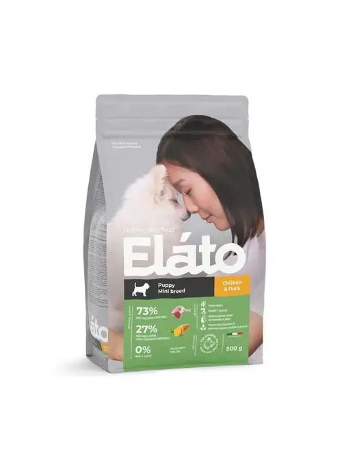 Сухой корм Eláto для собак, мелкие, щенки, курица, утка, 0,5 кг, фото 3